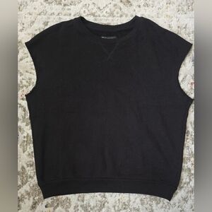 WITH Wear It To Heart Women Chelsea Sleeveless Black Sweatshirt Vest-Size S NWOT